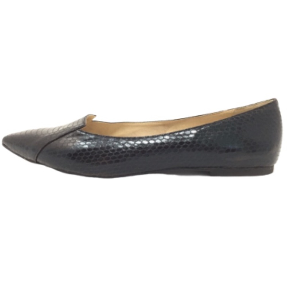 Callisto Cali Black Croc Emboss Pointed Toe Loafer